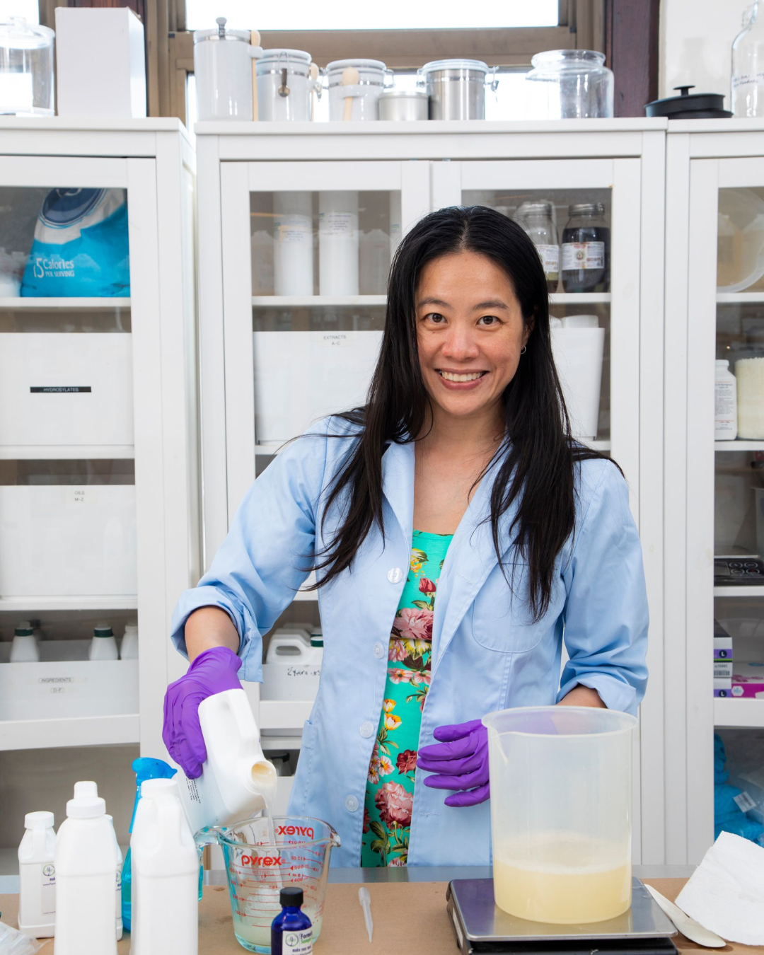 Founder working in the lab